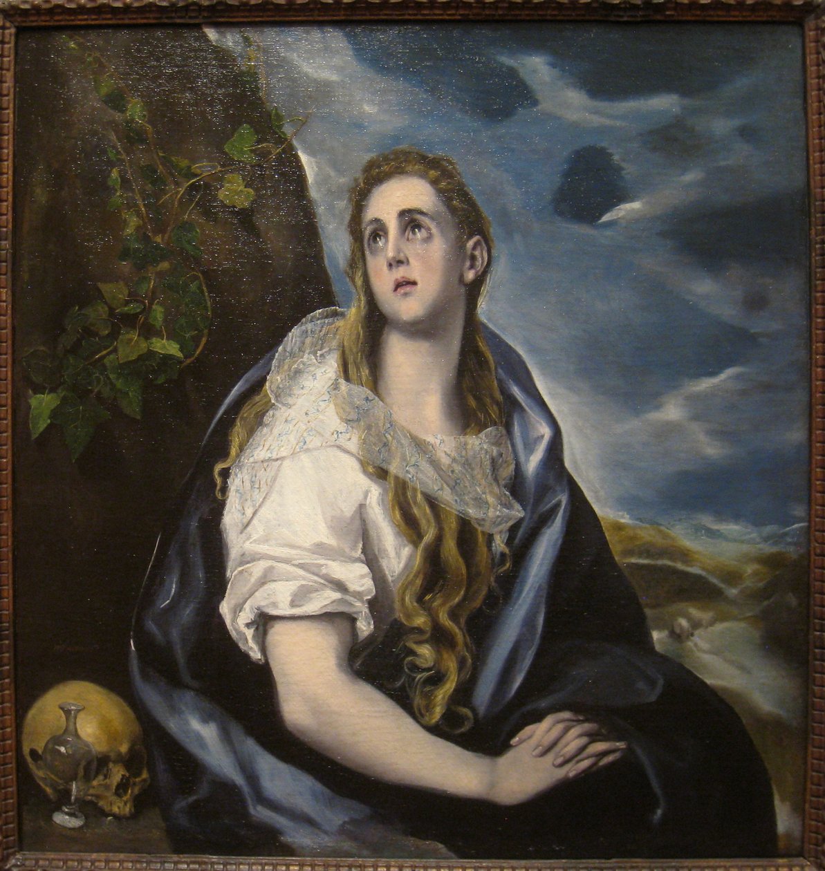 西班牙文：  Magdalena penitente（埃尔-格列柯，伍斯特）《忏悔的抹大拉》（埃尔-格列柯，伍斯特 作者 埃尔·格列柯