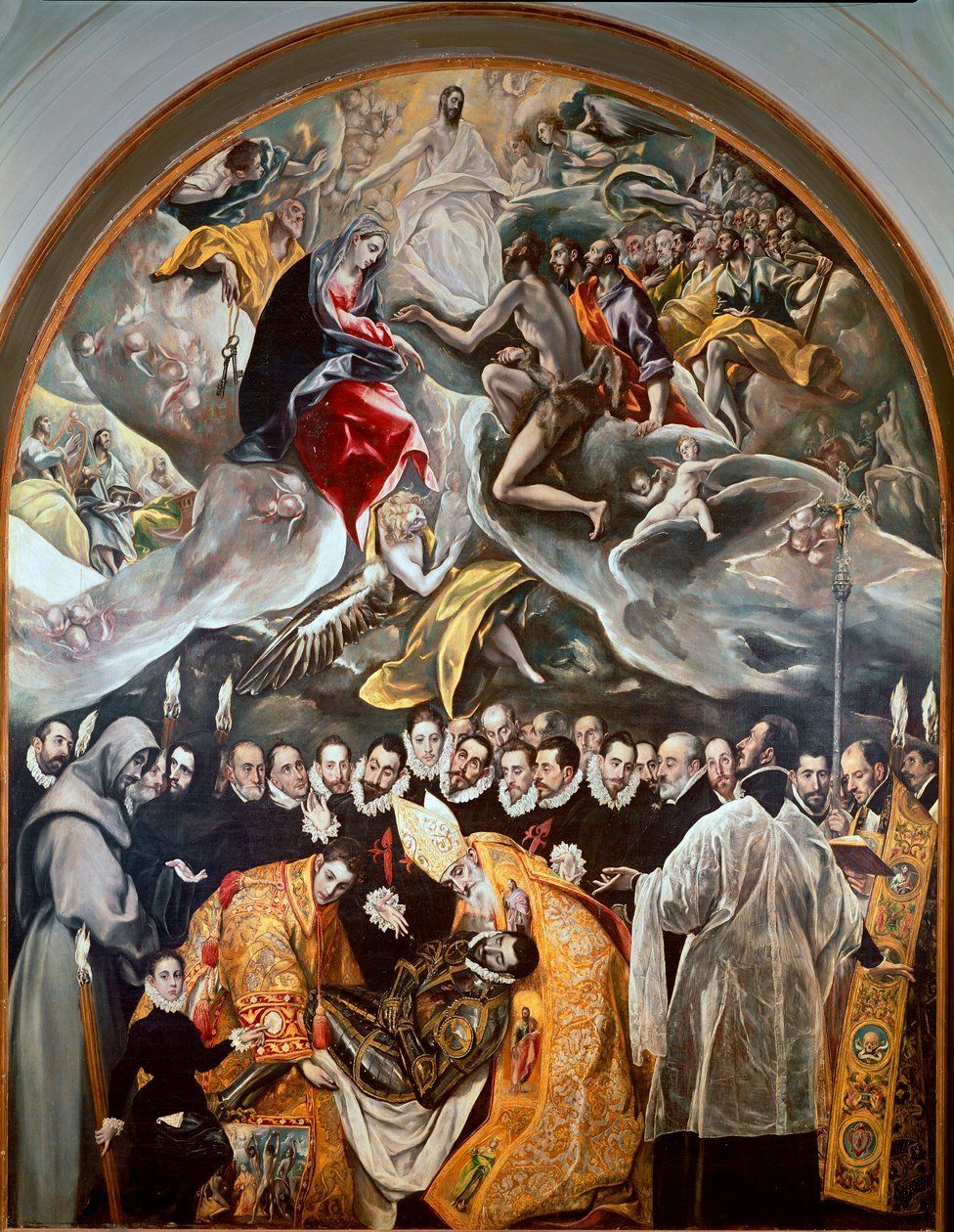 奥尔加兹伯爵的葬礼Domenikos Theotokopoulos dit El Greco绘画的较低细节 作者 埃尔·格列柯