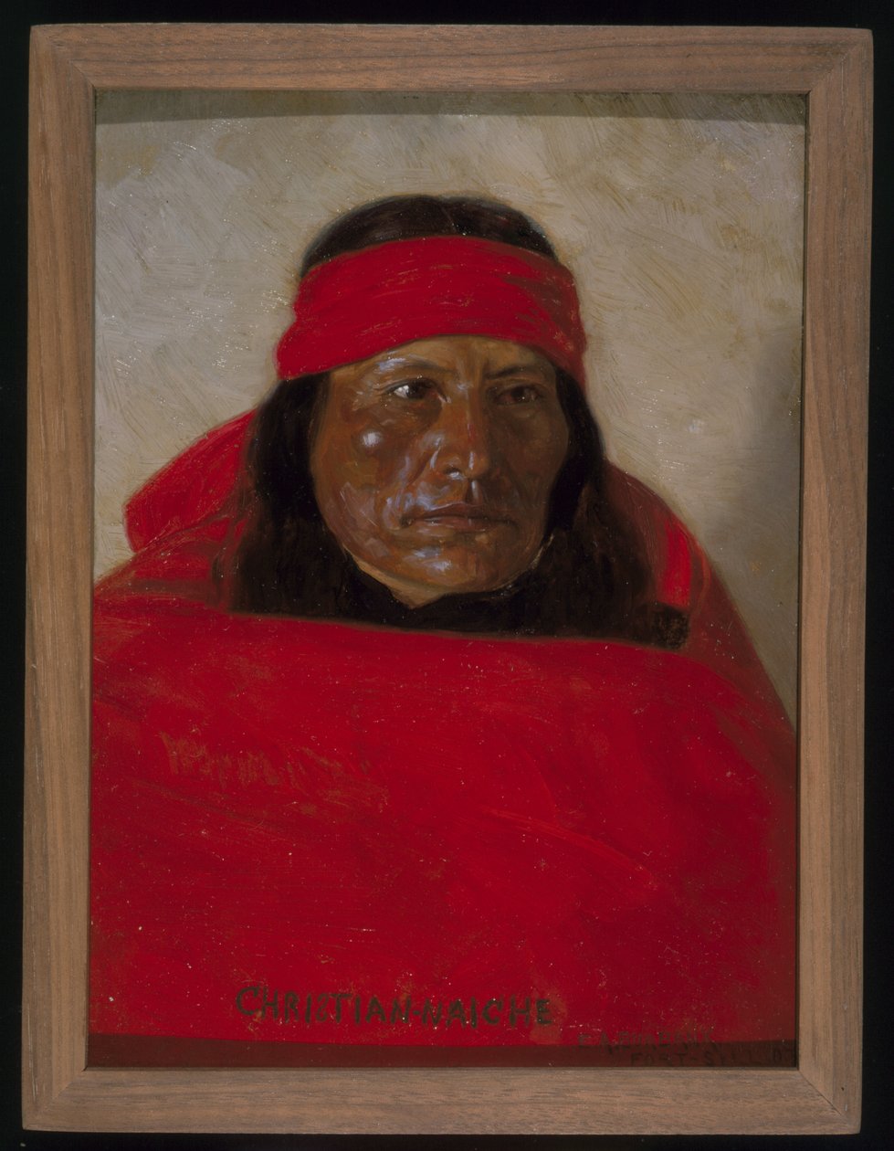 Christian-Naiche，c.1899（织物油画） 作者 埃尔布里奇·艾尔·伯班克
