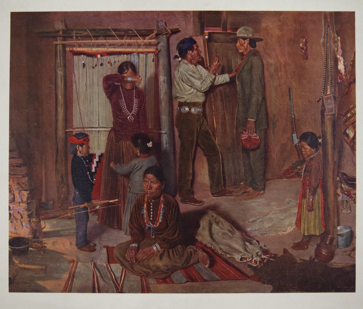离开家前往卡莱尔印第安学校（chromolitho） 作者 埃尔布里奇·艾尔·伯班克