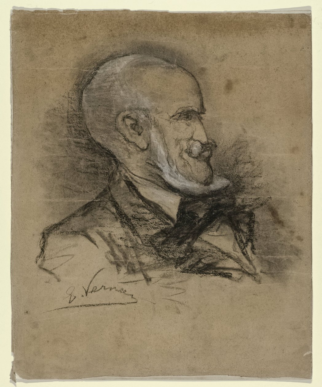 画家约翰内斯·博斯布姆（Johannes Bosboom，1817-1891）的漫画肖像 作者 埃尔卡农·弗韦尔