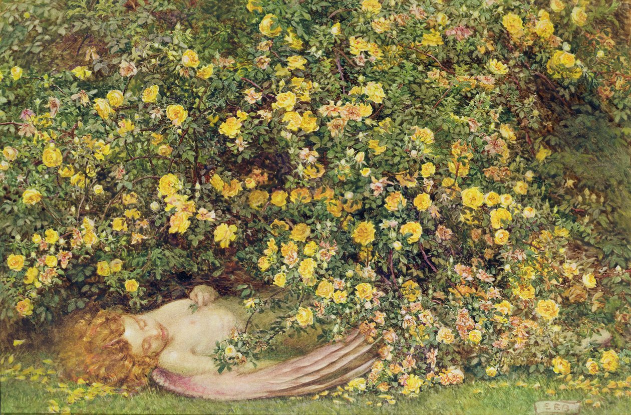 六月已死（纸上水彩画） 作者 埃莉诺 Fortescue-Brickdale