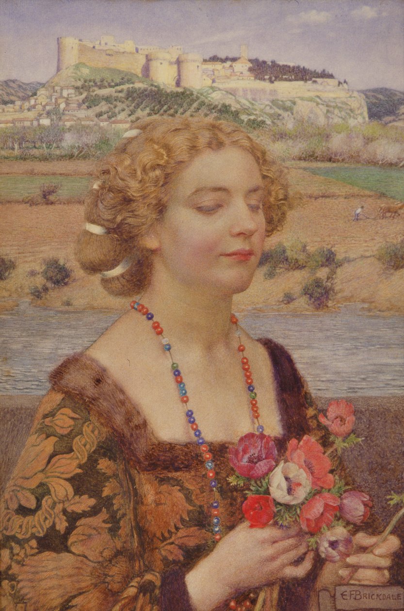 阿维尼翁的劳拉（纸面水彩画） 作者 埃莉诺 Fortescue-Brickdale