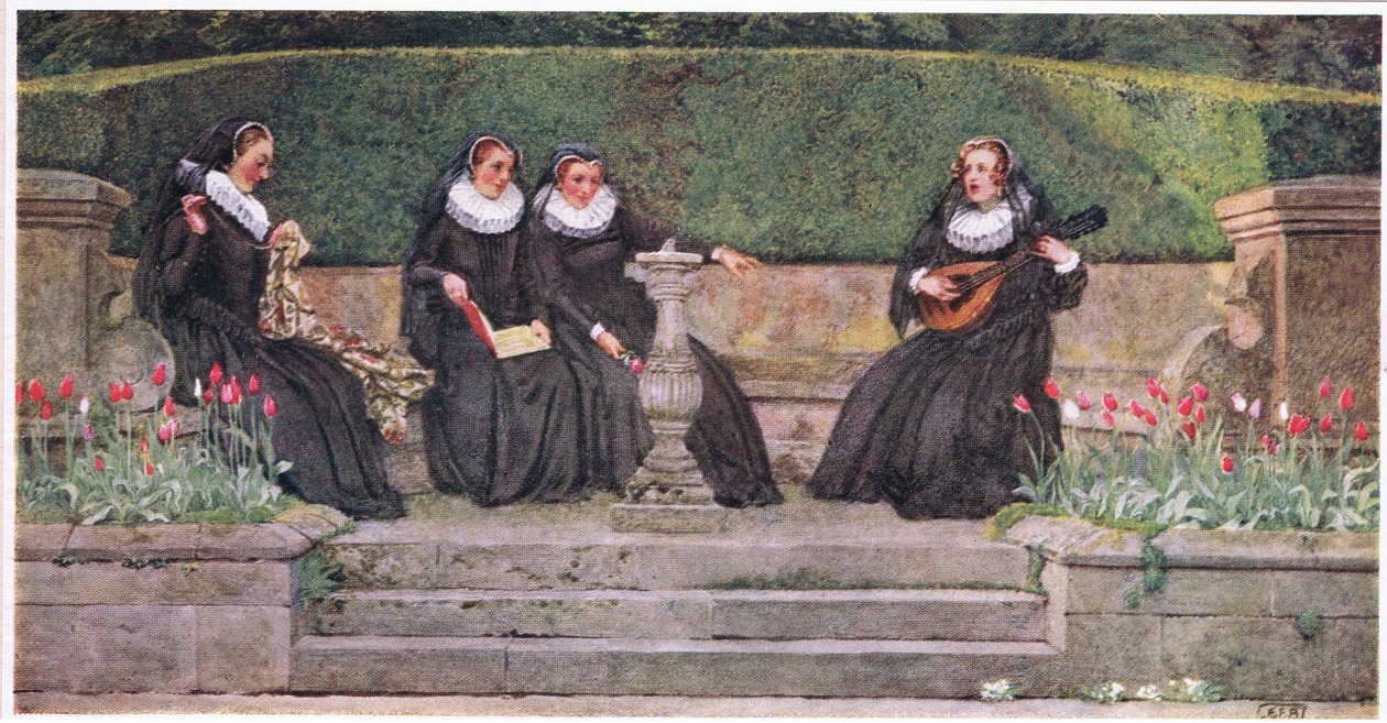 王后的玛丽："Yestreen the Queen had four Maries"。平版 作者 埃莉诺 Fortescue-Brickdale