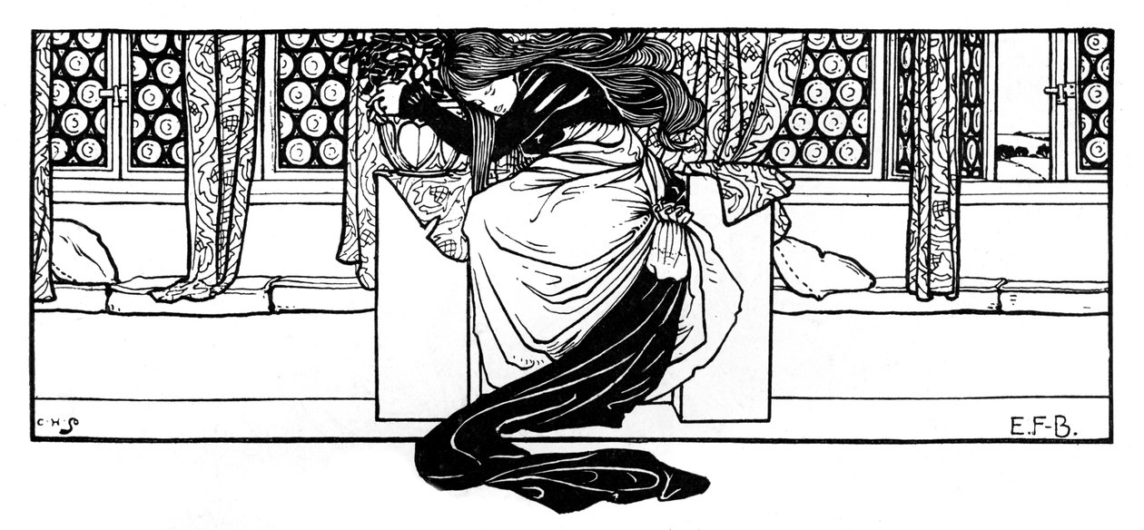 1898年，一个坐在椅子上睡觉的女人。 作者 埃莉诺 Fortescue-Brickdale