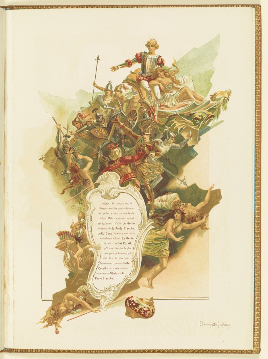马里乌斯-佩蒂帕和里卡多-德里戈的芭蕾舞剧《La Perle》节目单，1896年。 作者 Elena Petrovna Samokish Sudkovskaya