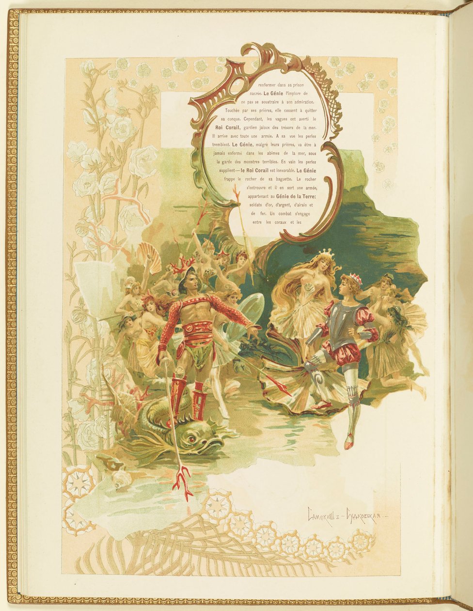 马里乌斯-佩蒂帕和里卡多-德里戈的芭蕾舞剧《La Perle》节目单，1896年。 作者 Elena Petrovna Samokish Sudkovskaya