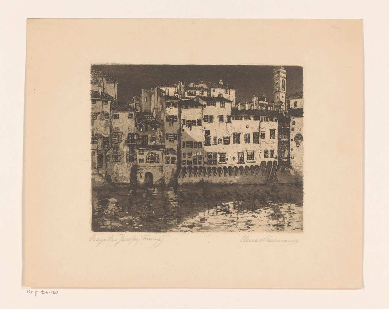 Borgo San Jacopo（佛罗伦萨）（物体上的原始标题） 作者 Elena Wissmann（艺术家签名）