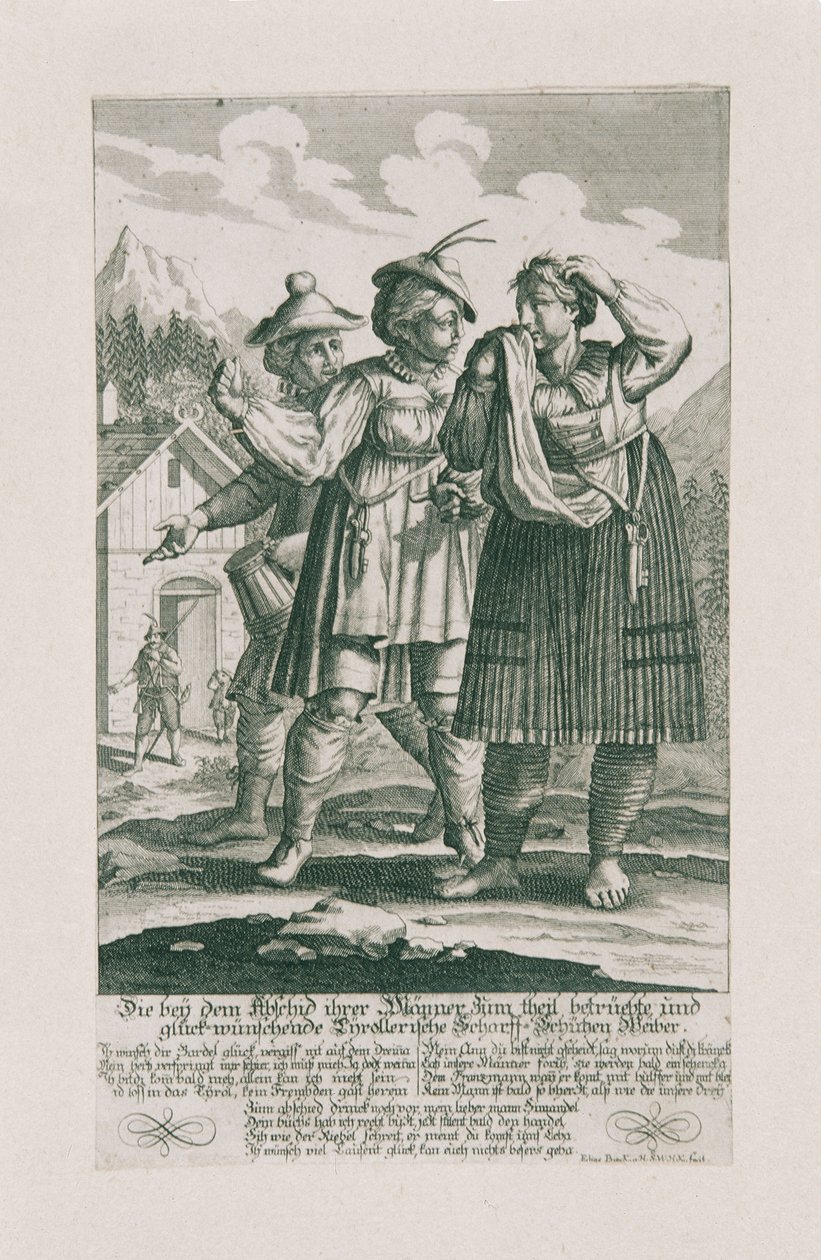 1703 年蒂罗尔保卫战：蒂罗尔的 "Scharff-Schützen Weiber 作者 埃里亚斯·贝克（Elias Baeck）