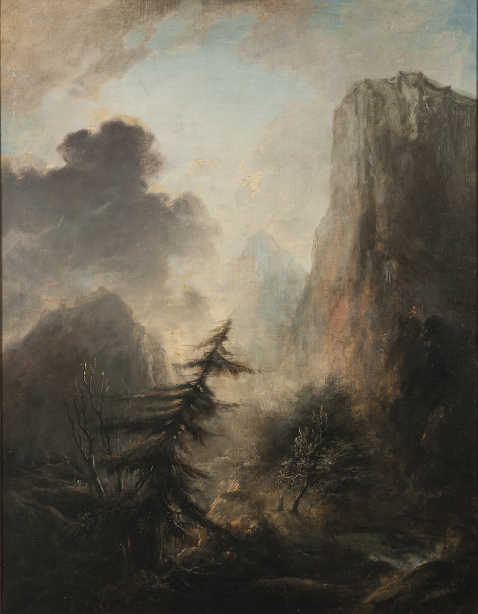 与云杉的风景，c.1780 作者 埃里亚斯·马丁（Elias Martin）