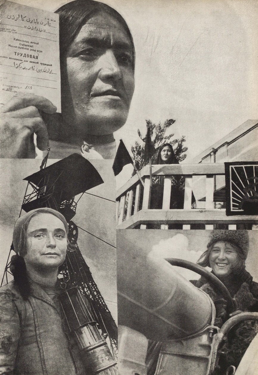 苏联女人。插图来自苏联建立社会主义，1933年。 作者 埃利泽马科维奇利西茨基