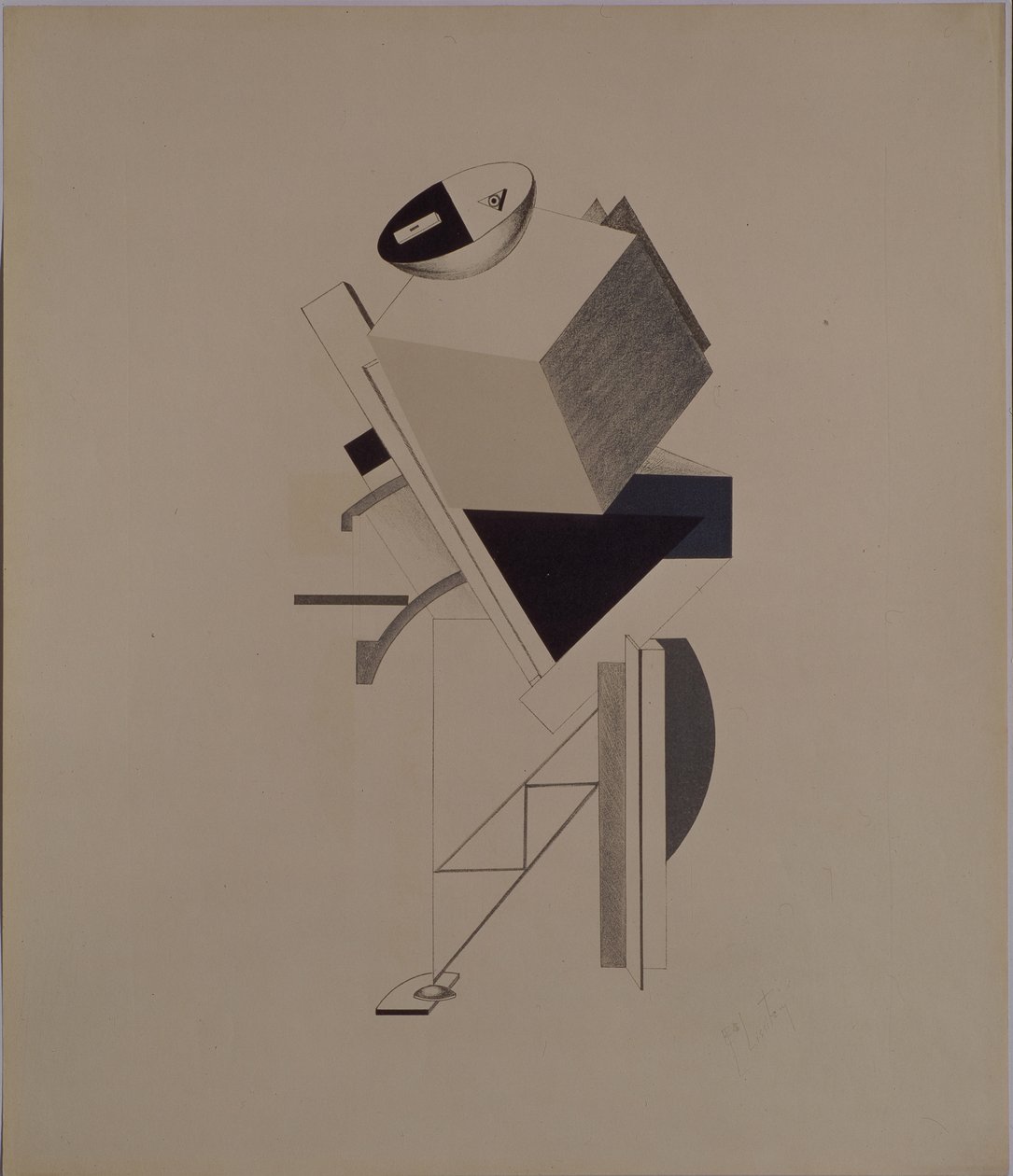 强壮的家伙。歌剧院的雕像，由A. Kruchenykh摄，1920-1921年 作者 埃利泽马科维奇利西茨基