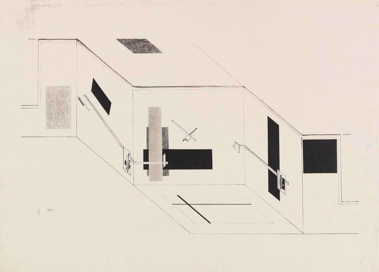 Proun房间。 I Kestner产品组合的第5页，1923年。 作者 埃利泽马科维奇利西茨基