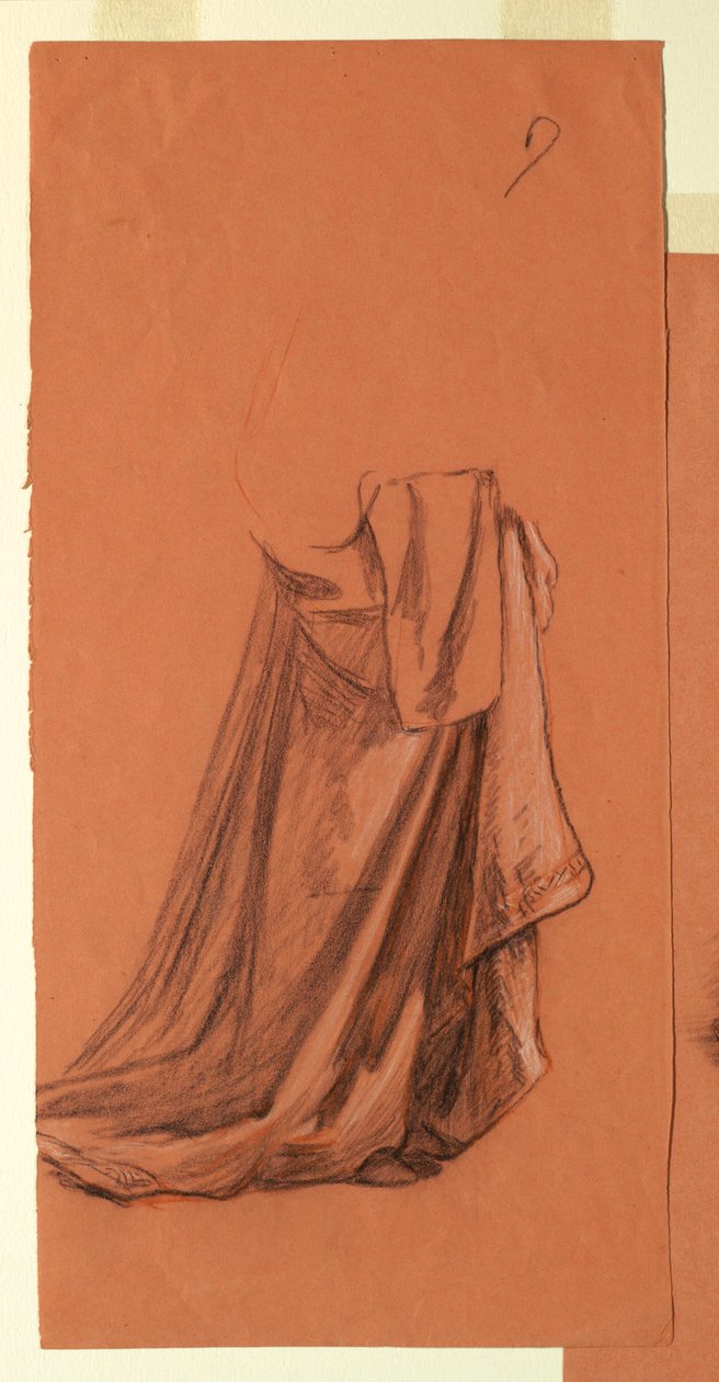 素描，帷幔（油画 "婚礼游行 "或 "舞蹈 "的研究，1872-79 年 作者 伊莱休·维德