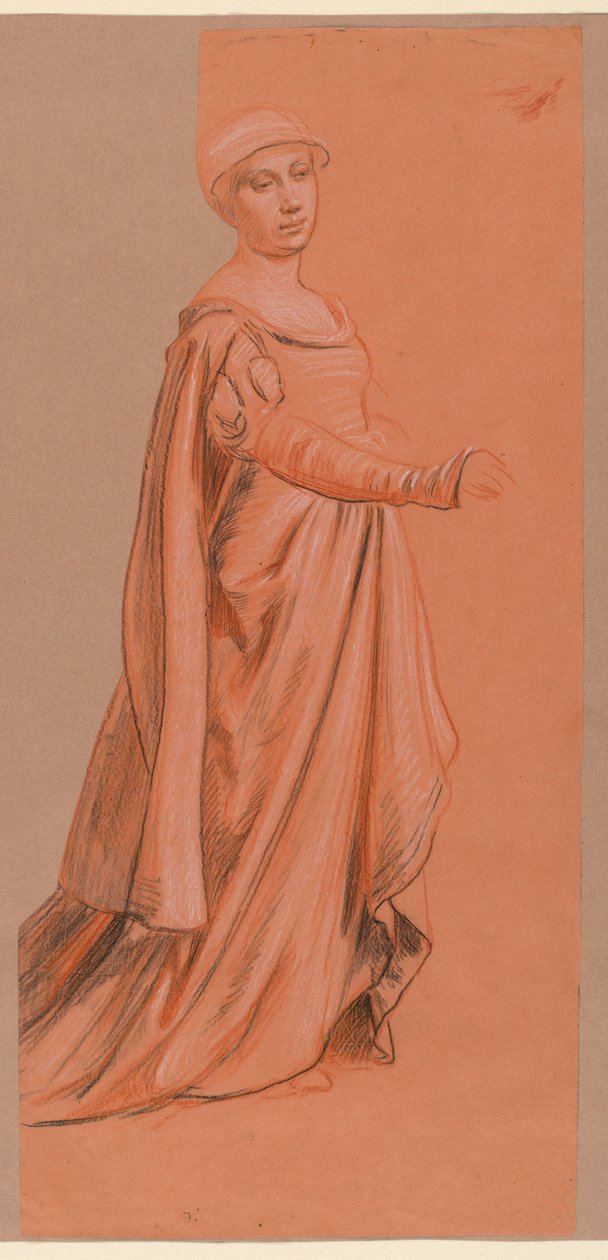 素描，"婚礼游行 "中的服饰人物研究，1871-72 年 作者 伊莱休·维德