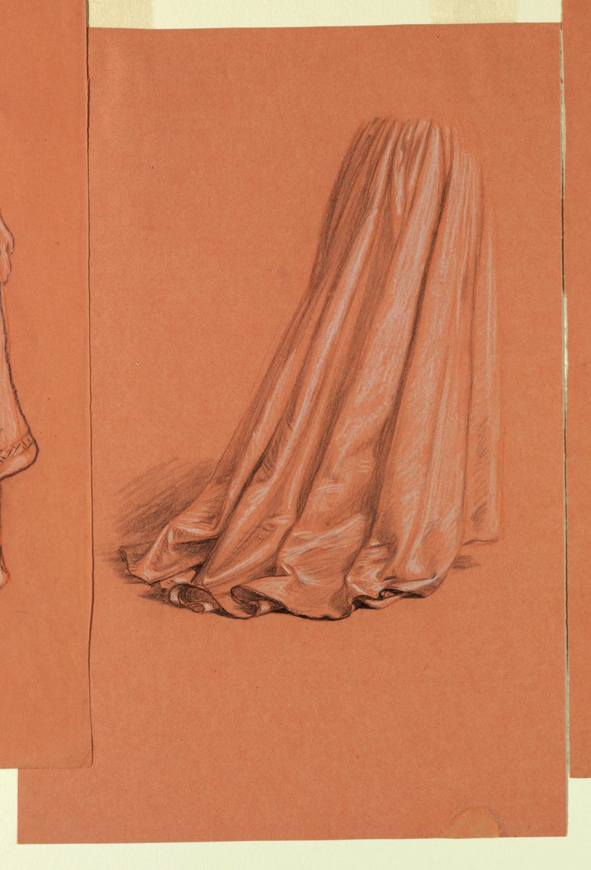素描，帷幔（油画 "婚礼游行 "的研究），约 1872 年 作者 伊莱休·维德