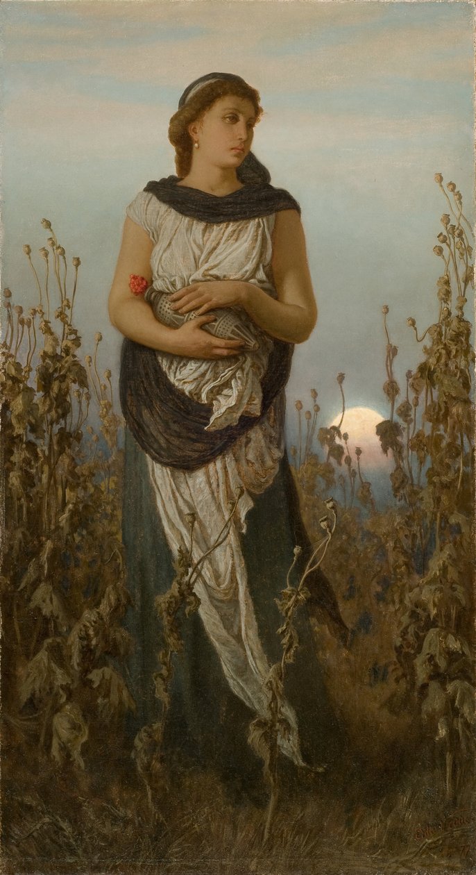 记忆（罂粟花的女孩），1877年 作者 伊莱休·维德