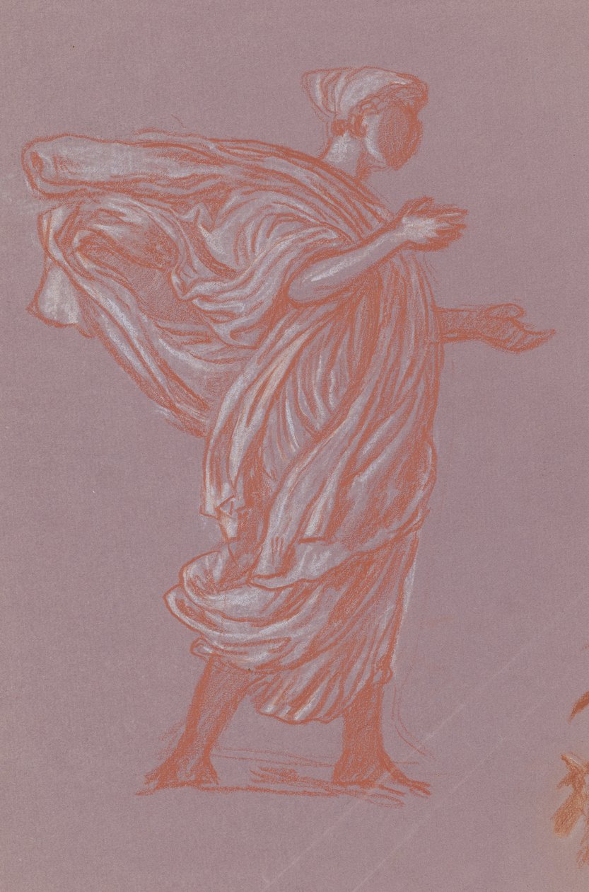 站立图，c.1872-77（紫色纸上的蜡笔） 作者 伊莱休·维德