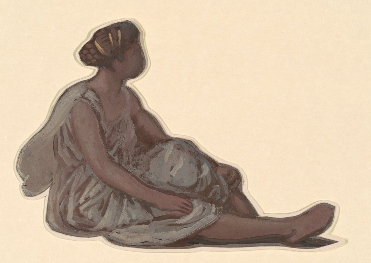 希腊女孩洗澡的研究，约1872年。 作者 伊莱休·维德
