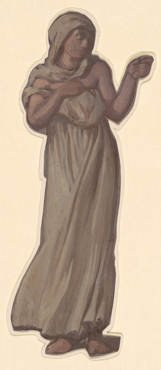 希腊女孩洗澡的研究，约1872年。 作者 伊莱休·维德
