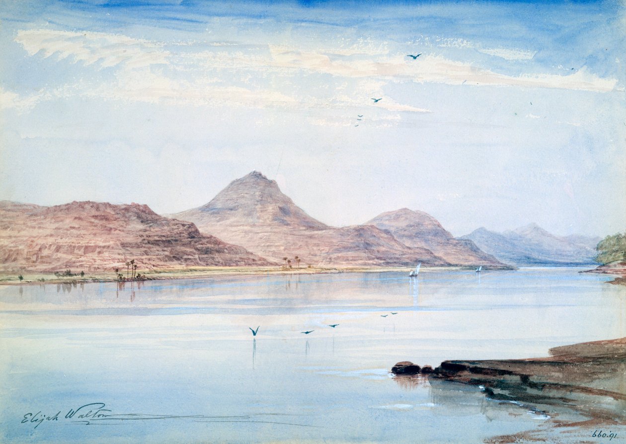 在尼罗河上（Gebel el Mody），努比亚，1861年 作者 伊利亚·沃尔顿