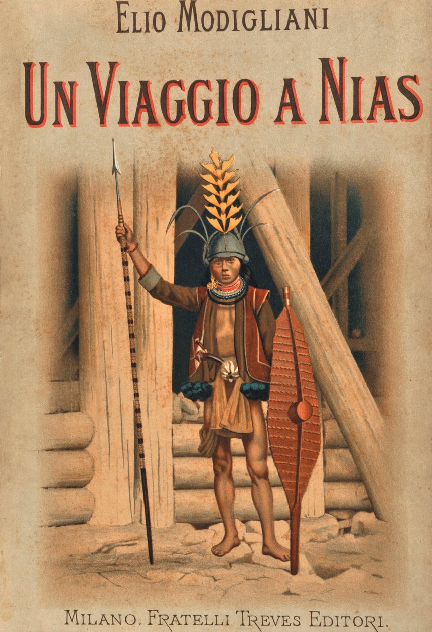 Nias人，来自Elio Modigliani的&39;Un Viaggo a Nias&39;的插图，c.1900 作者 埃里奥·莫迪利亚尼