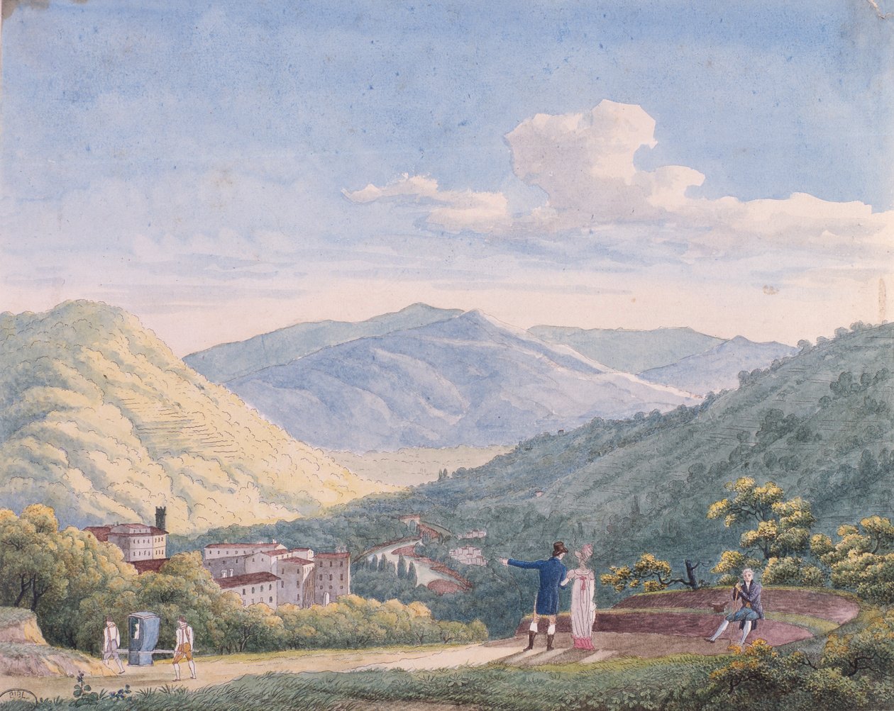 Bagni di Lucca看法，1813年10月 作者 伊丽莎·波拿巴（Elisa Bonaparte）
