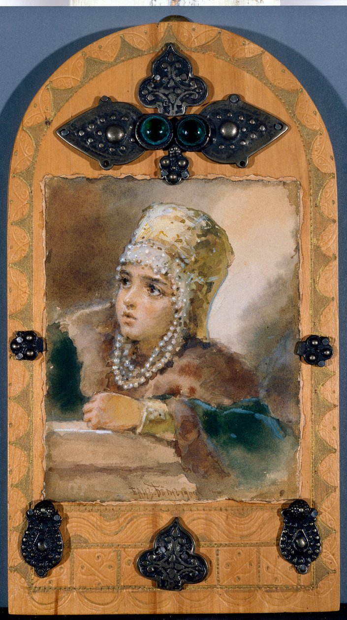 La Princesse（Alexandre Pouchkine（1799-1837 年）诗作《La Sirene》插图） - Oeuvre de Elizaveta Merkuryevna Bem (Elisabeth Bohm) (1843-1914) 作者 伊丽莎白·本