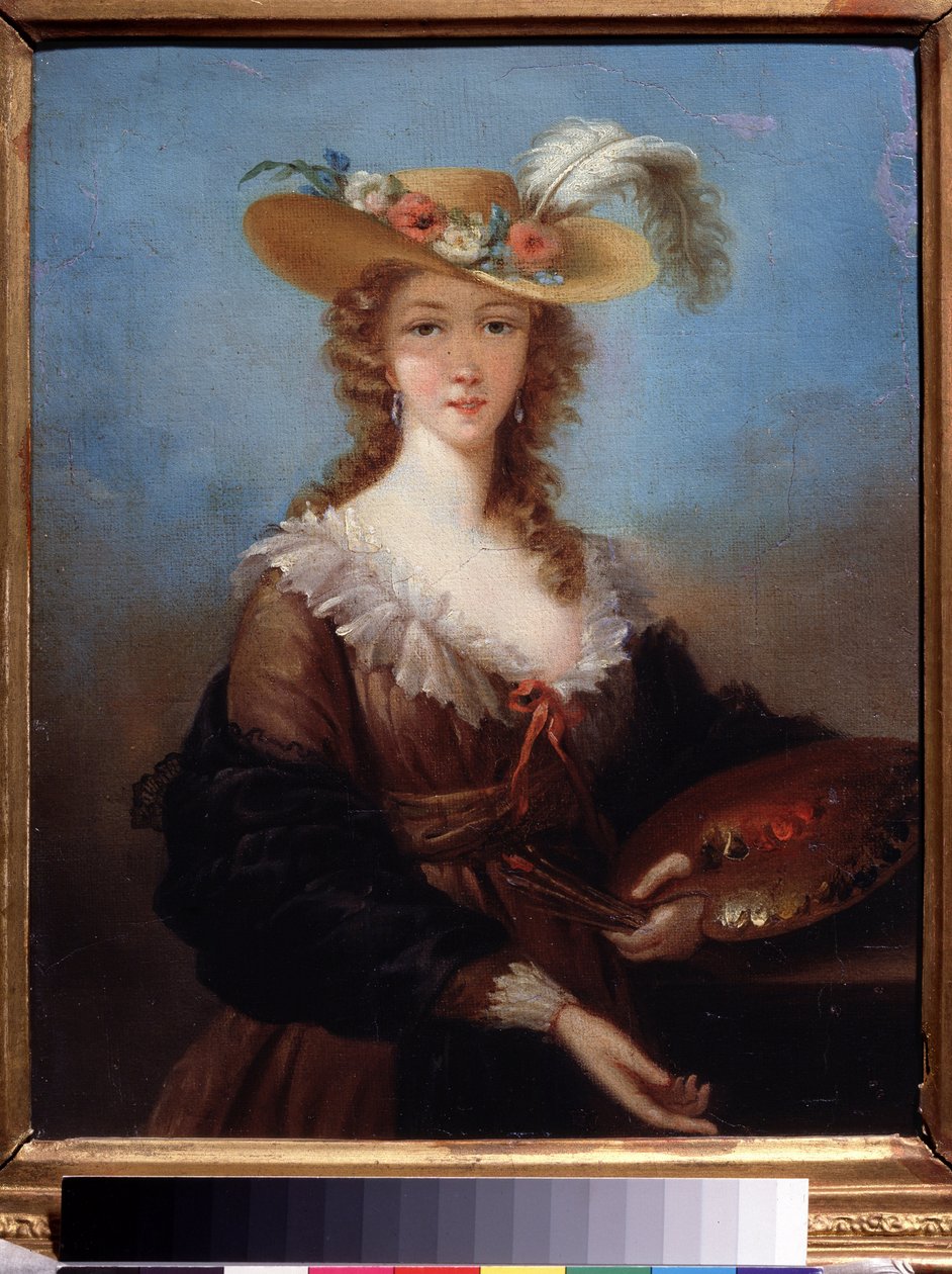 Autoportrait（自画像）。玛丽-路易丝-伊丽莎白-维吉-勒布伦（1755-1842 年）的画作。布面油画，40 x 33 厘米 作者 伊丽莎白·路易丝·维吉·勒布朗