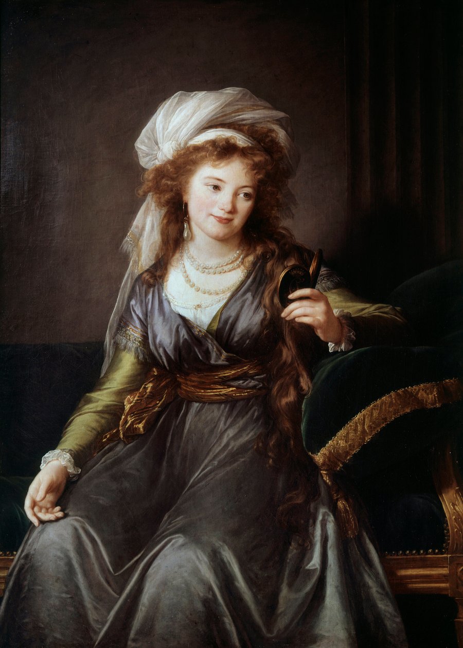 Catherine Vassilievna Skavronskaia 伯爵夫人 (1761-1829) 的肖像，Catherine II 的荣誉夫人，Potemkin 的侄女和女仆。 Marie Elisabeth Louise Vigee Le brun（或 Vigee-Lebrun 或 Vigee Lebrun）的绘画（1755-1842 年） 作者 伊丽莎白·路易丝·维吉·勒布朗