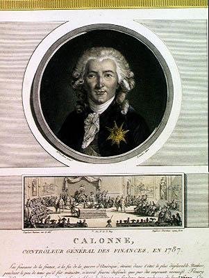 查尔斯·亚历山大·德·卡洛纳（Charles Alexandre de Calonne，1734-1802）路易十六（1754-93）的财务总监，由Charles Levachez（1760-1820）和着名人物大会雕刻，作者Jean Duplessi Bertau 作者 伊丽莎白·路易丝（Erisabeth Louise）在Vigee Lebrun之后