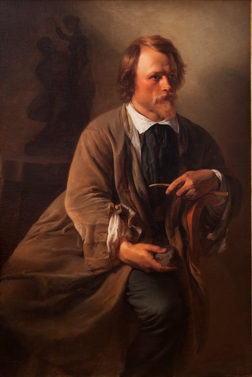 雕塑家Jens Adolf Jerichau，艺术家的丈夫，1846年 作者 伊丽莎白·玛丽亚·安娜（Elisabeth Maria Anna）Jerichau Baumann