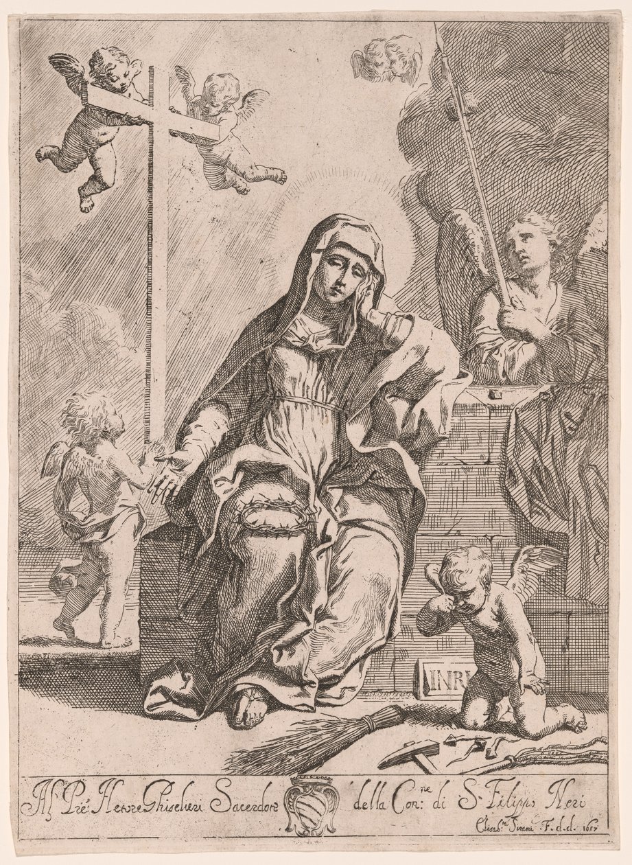 带有受难象征的悲哀圣母像 作者 伊丽莎白·赛拉妮（Elisabetta Sirani）