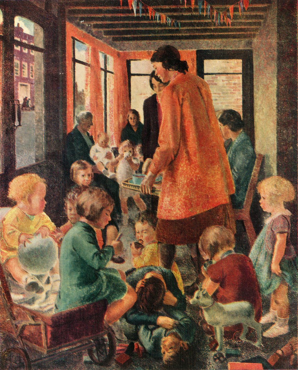 疏散人员游乐中心"，约1943年。   作者 埃莉斯·道尔顿·休兰