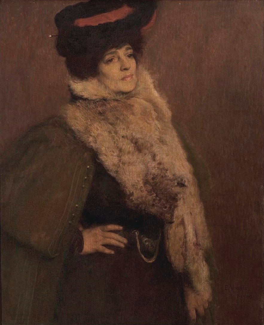 雕塑家Nicolina Vaz de Assis的画像 作者 伊丽莎·维斯康蒂（Eliseu Visconti）