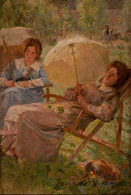 太阳浴 作者 伊丽莎·维斯康蒂（Eliseu Visconti）