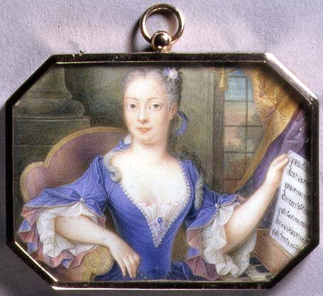 威尔士公主奥古斯塔的微型画像 作者 Elizabeth (attr. To) Ziesenis