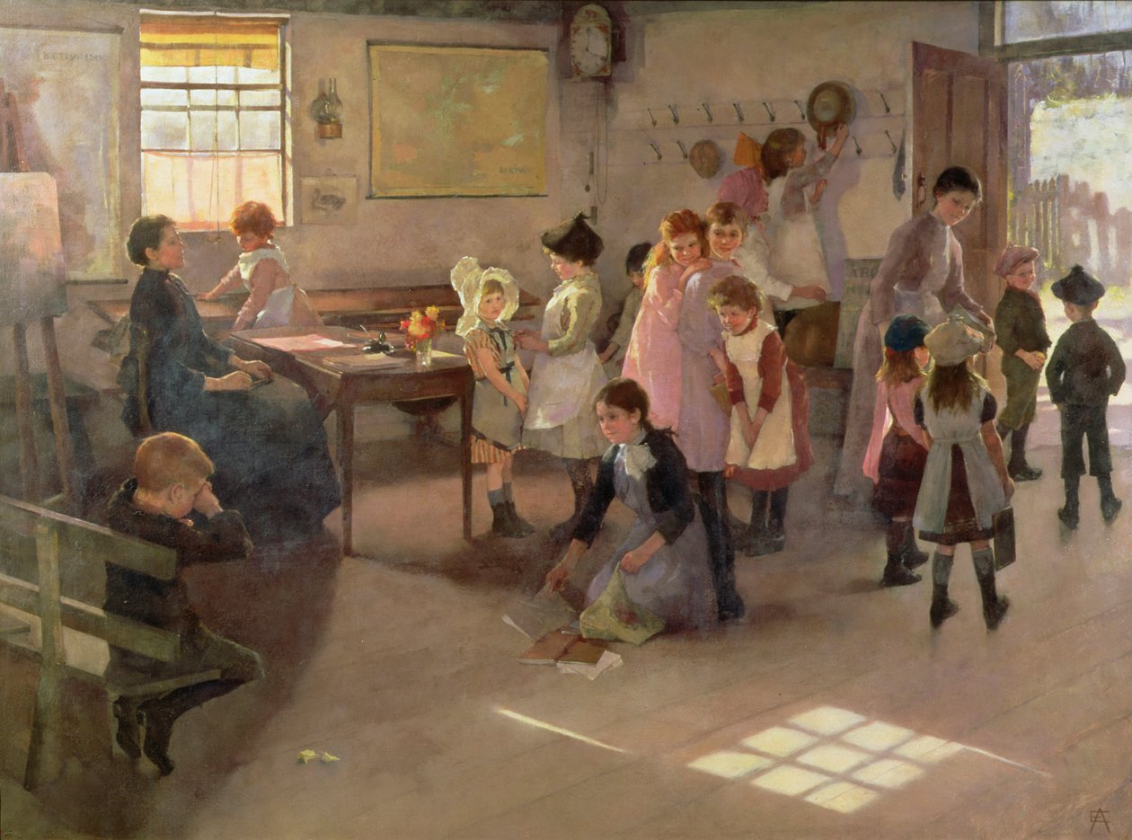 学校出局，1889年 作者 伊丽莎白阿德拉斯坦霍普福布斯