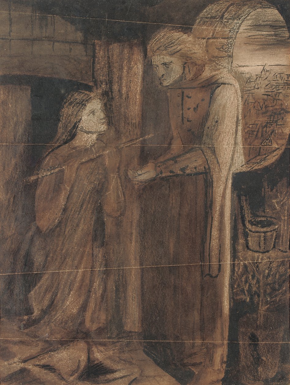 文员桑德斯（水彩画，带有阿拉伯树胶和刮痕，纸上） 作者 伊丽莎白·埃莉诺·西达尔