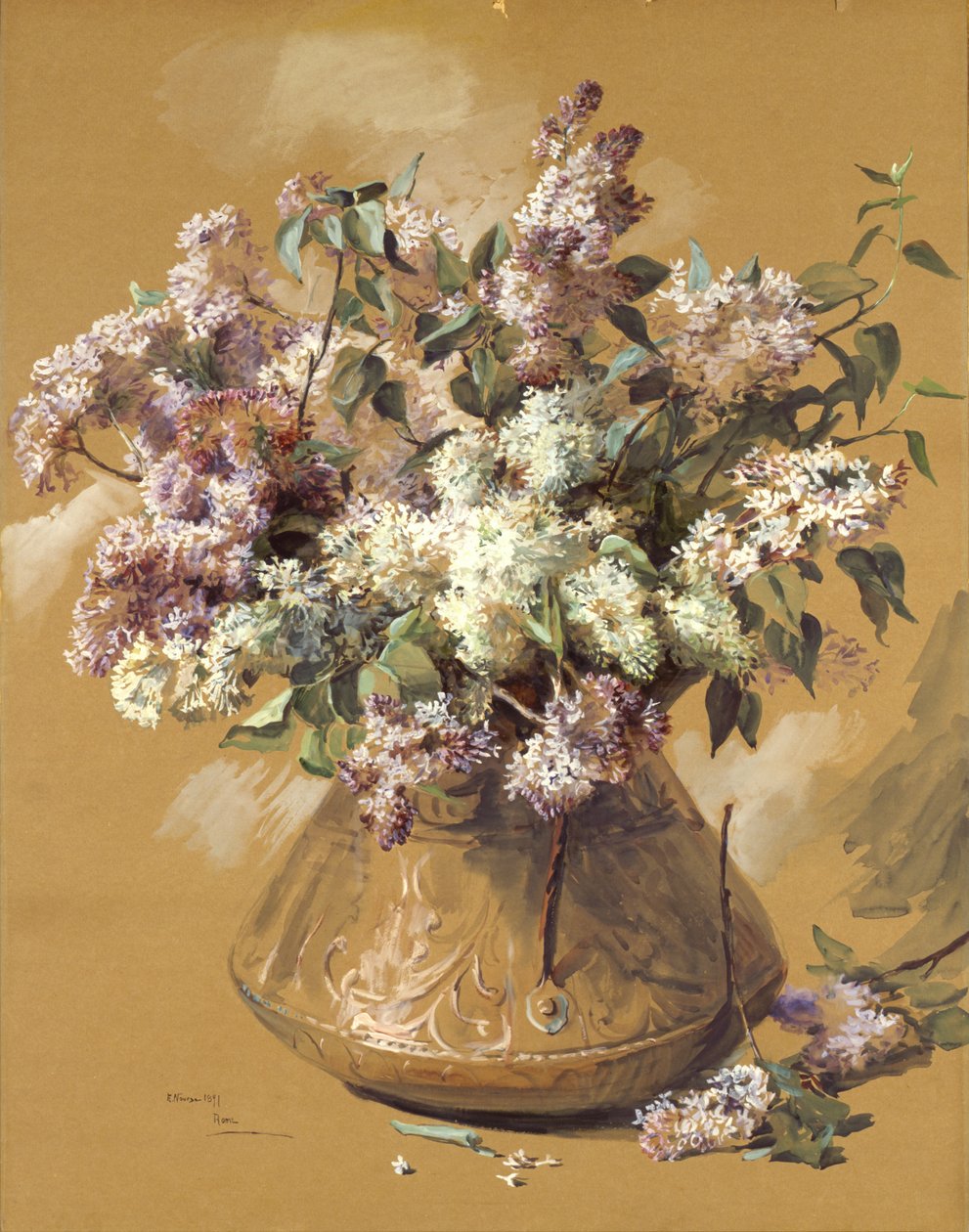 丁香花，1891年。 作者 伊丽莎白·诺瑟斯