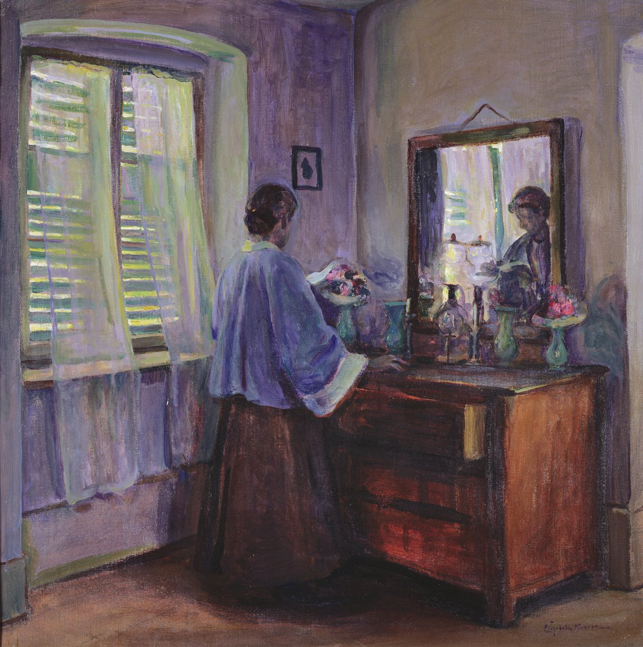 关闭的百叶窗（布面油画） 作者 伊丽莎白·诺瑟斯