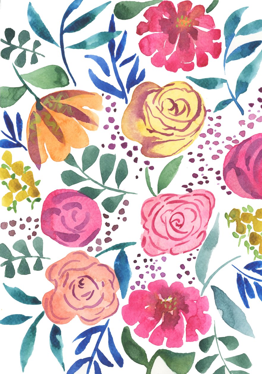 Rose Medley，2018（水彩画） 作者 伊丽莎白·里德