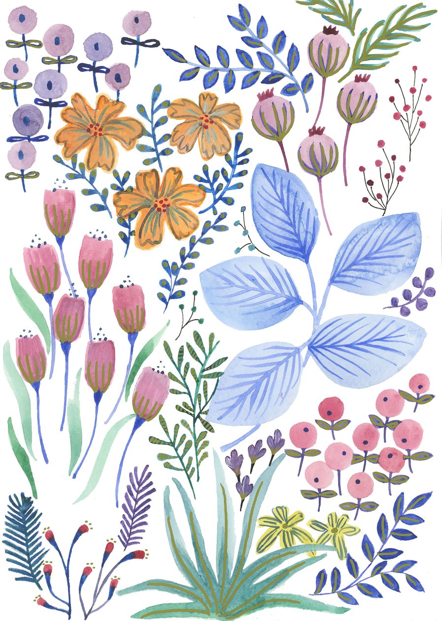 春暖花开》，2017 年（水彩画） 作者 伊丽莎白·里德