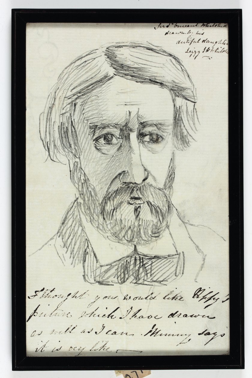 St Vincent Keene Hawkins-Whitshed Bart爵士（纸上铅笔画 作者 伊丽莎白·索菲亚·霍金斯·怀特谢德