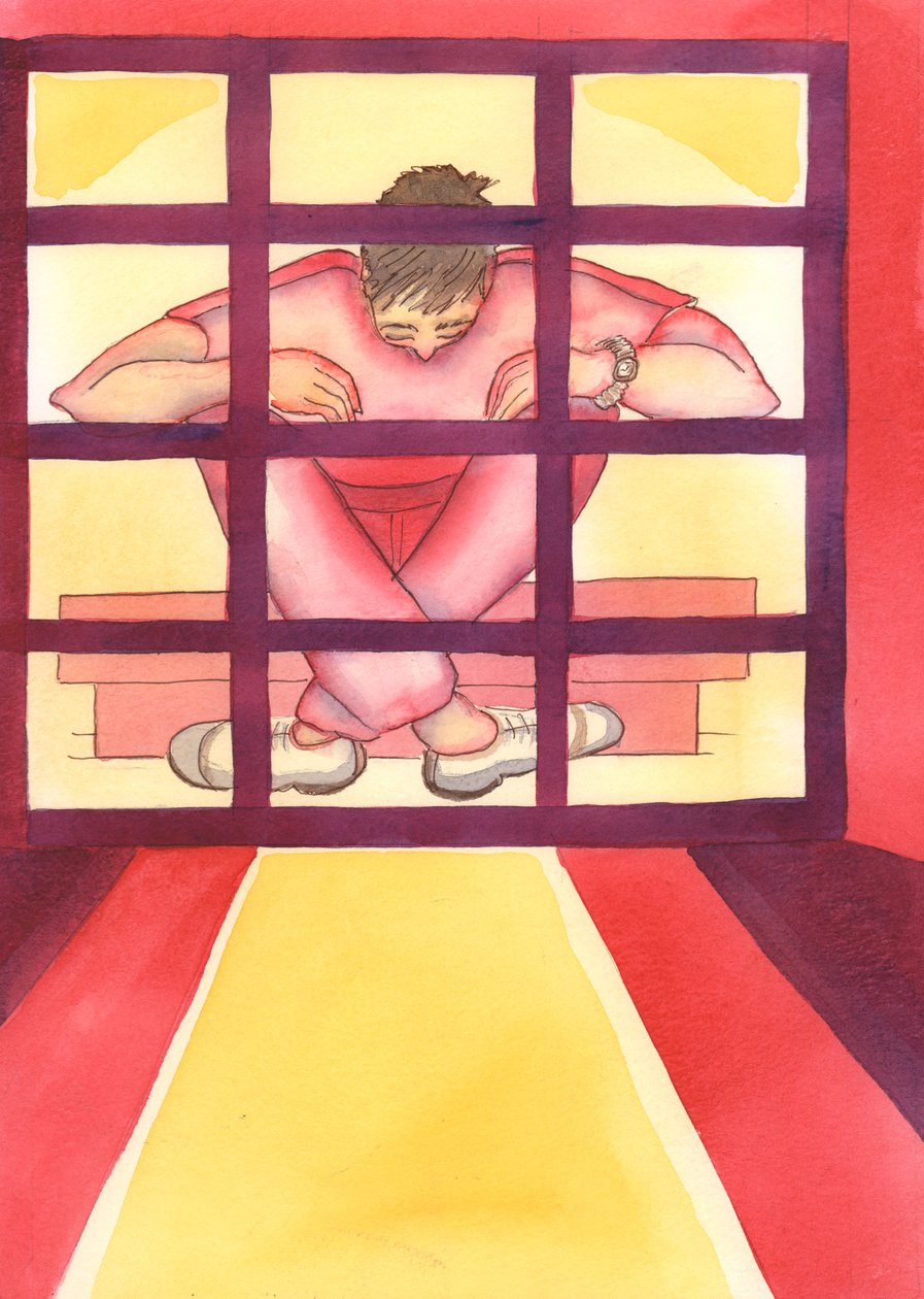 陷在罪中的人就像囚笼里的囚犯，钥匙在里面，2004年（纸上写有w - c） 作者 伊丽莎白王