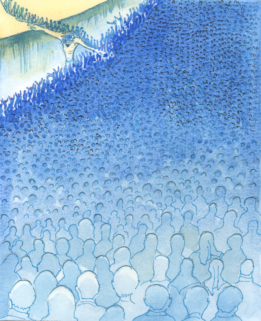 随着人们走向死亡和深渊，有些人看不到通往另一边的桥梁，2003年（纸上写有w - c） 作者 伊丽莎白王