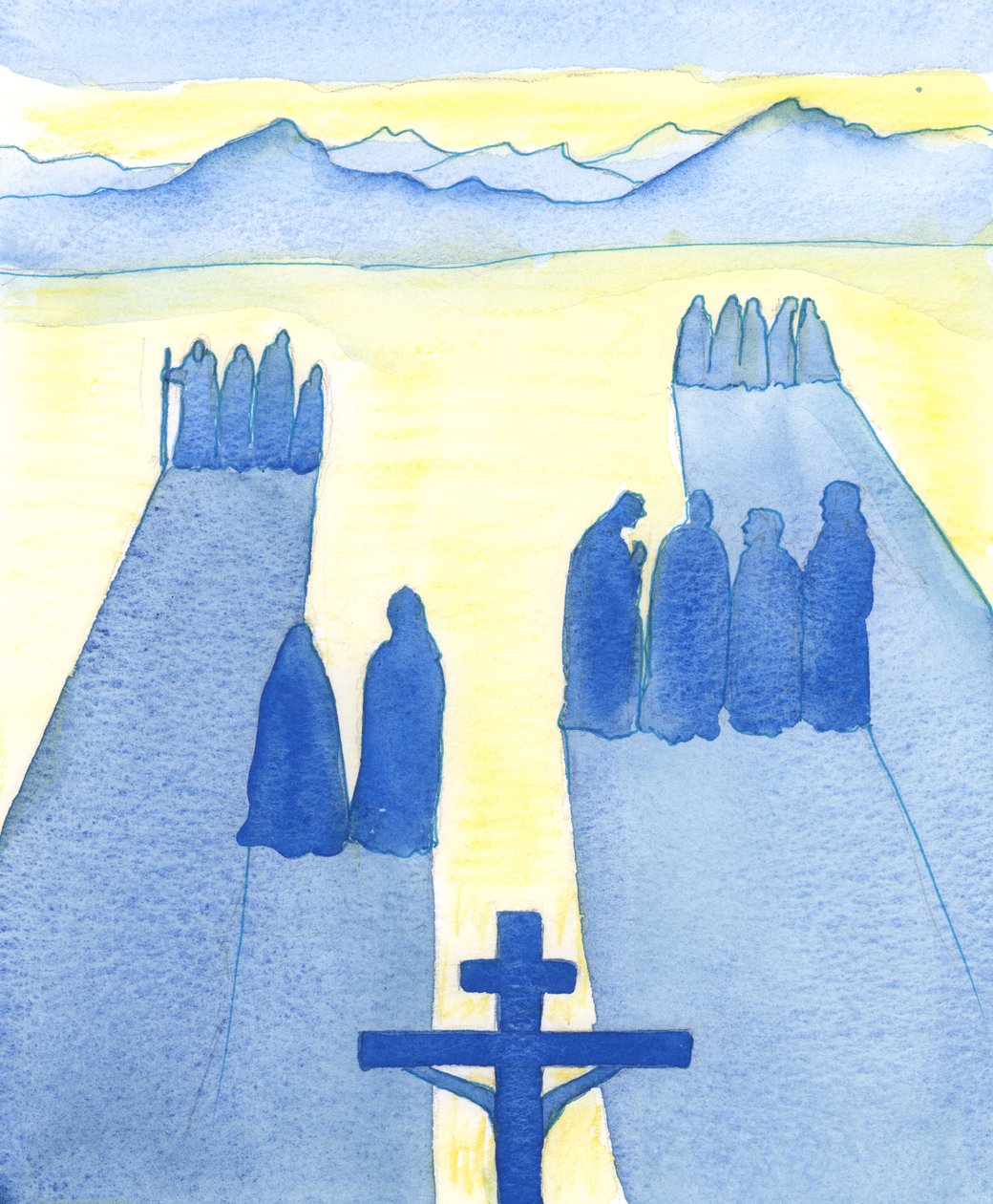 基督从十字架上看到了围观的人群：困惑，好奇，敌对和同情，2003年（纸上写真） 作者 伊丽莎白王