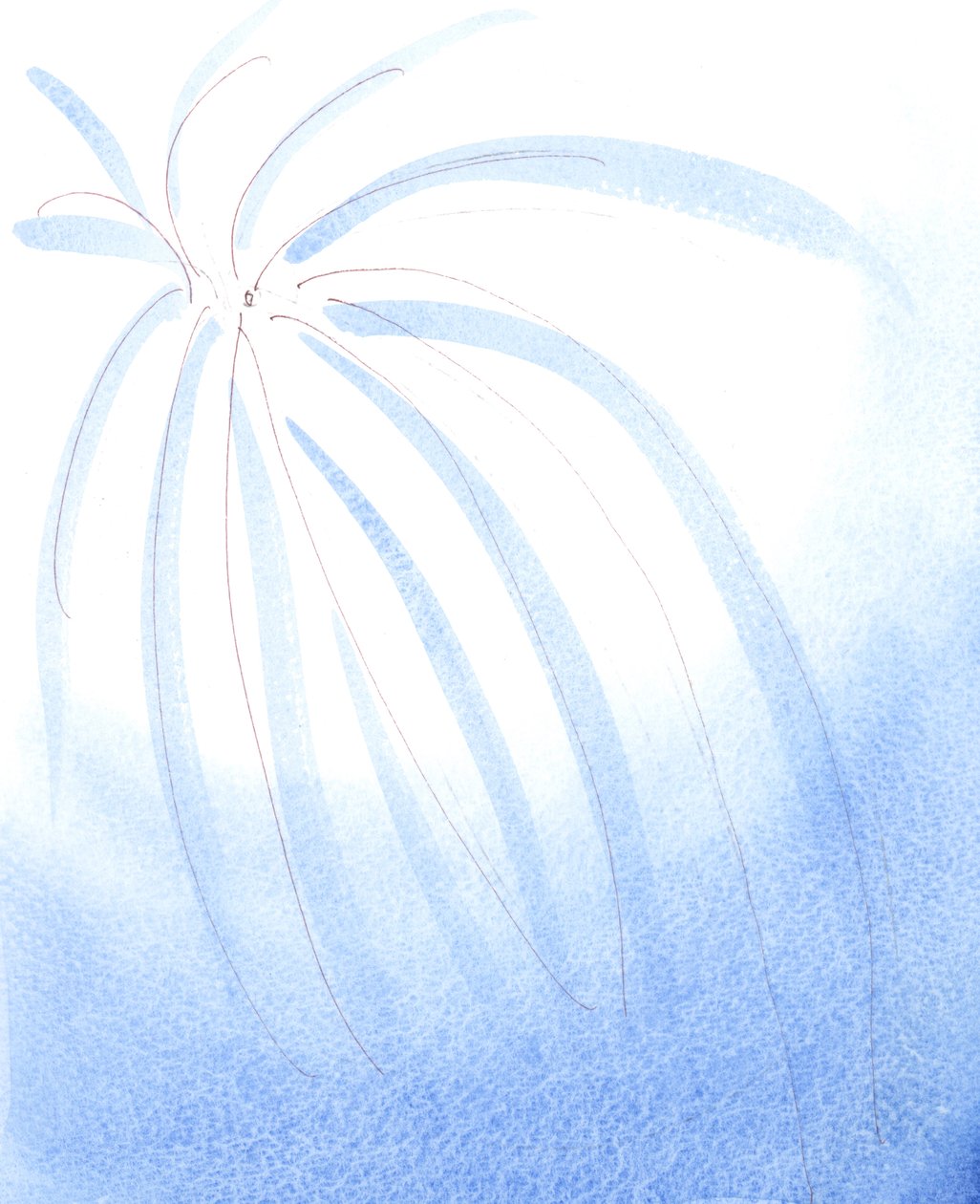 一切美好的事物都来自上帝的父爱--就像遥远的针尖，在时间之前：创造、生命、上帝的救赎计划、为我们而死的圣子、引导我们的圣灵、使我们成圣的教会，2004 年（纸面水彩画 作者 伊丽莎白王