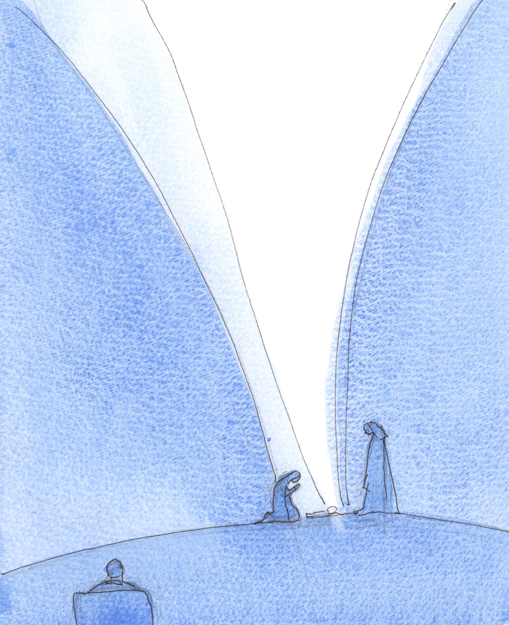 上帝之子由圣母玛利亚所生，2005 年（纸面水彩画） 作者 伊丽莎白王