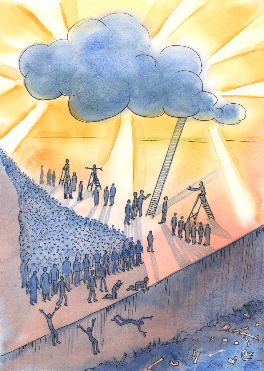 人们正在走向死亡，也许正在走向地狱，2004（w - c on paper） 作者 伊丽莎白王
